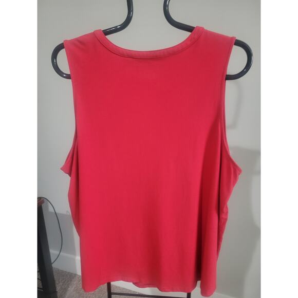 Denim & Co Size 3X Red Jersey Split Neck Swing Tank A648429 NWOT - Picture 5 of 8
